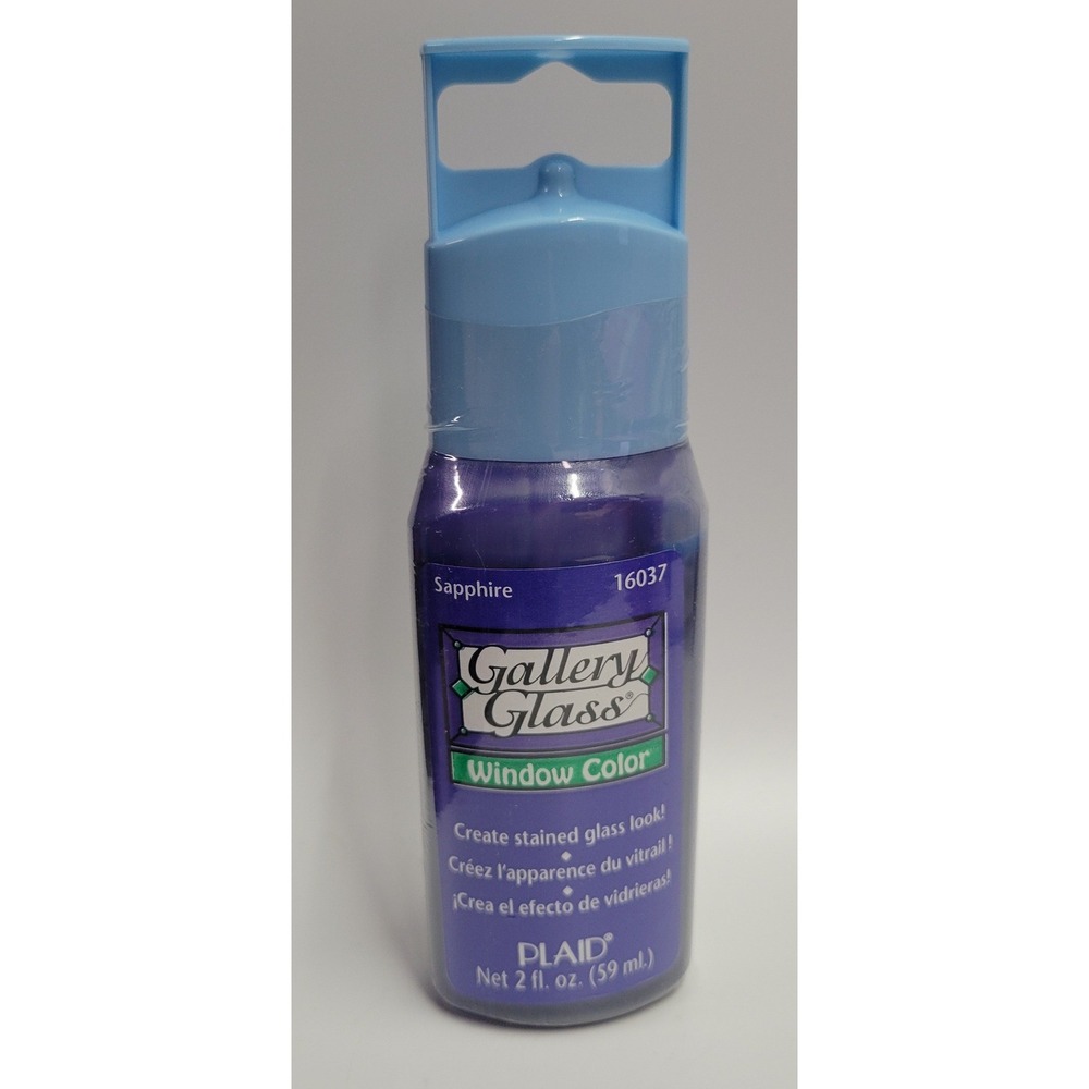 Plaid Gallery Glass Window Color Sapphire 16037 Stained Glass Paint 2oz‎ Blue